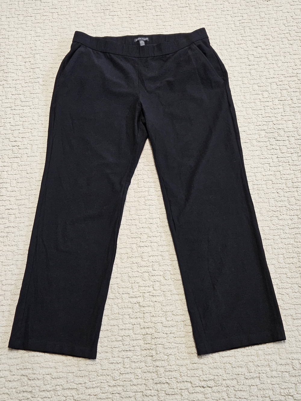 ​Eileen Fisher System Washable Stretch Crepe Pants Black Size Medium M